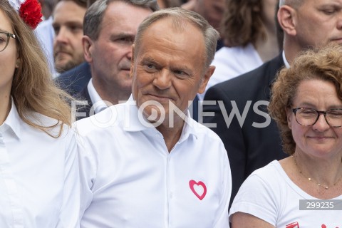  25.05.2025 WARSZAWA<br />
WIELKI MARSZ PATRIOTOW - MARSZ KANDYDATA NA PREZYDENTA RP RAFALA TRZASKOWSKIEGO W WARSZAWIE<br />
N/Z PREMIER DONALD TUSK<br />
FOT. ANTONI BYSZEWSKI/FOTONEWS 