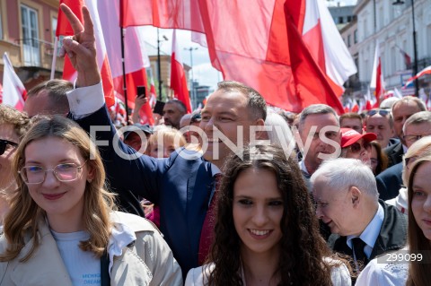  25.05.2025 WARSZAWA<br />
MARSZ ZA POLSKA<br />
MARSZ ZWOLENNIKOW KAROLA NAWROCKIEGO<br />
N/Z KAROL NAWROCKI JAROSLAW KACZYNSKI<br />
FOT. MARCIN BANASZKIEWICZ/FOTONEWS  