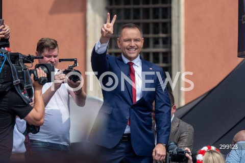  25.05.2025 WARSZAWA<br />
MARSZ ZA POLSKA<br />
MARSZ ZWOLENNIKOW KAROLA NAWROCKIEGO<br />
N/Z KAROL NAWROCKI<br />
FOT. MARCIN BANASZKIEWICZ/FOTONEWS  
