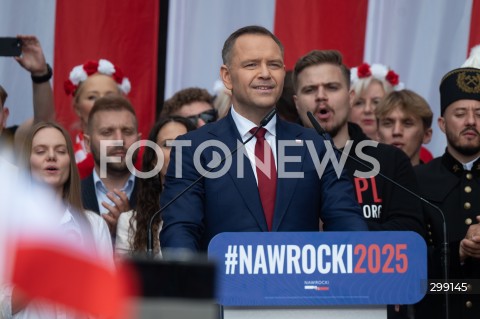  25.05.2025 WARSZAWA<br />
MARSZ ZA POLSKA<br />
MARSZ ZWOLENNIKOW KAROLA NAWROCKIEGO<br />
N/Z KAROL NAWROCKI<br />
FOT. MARCIN BANASZKIEWICZ/FOTONEWS  