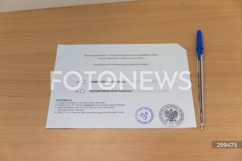  01.06.2025 WARSZAWA <br />
WYBORY PREZYDENCKIE 2025<br />
DRUGA TURA WYBOROW PREZYDENCKICH<br />
N/Z KARTA DO GLOSOWANIA<br />
FOT. ANTONI BYSZEWSKI/FOTONEWS 