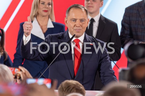  01.06.2025 WARSZAWA <br />
WYBORY PREZYDENCKIE 2025 <br />
DRUGA TURA WYBOROW PREZYDENCKICH <br />
WIECZOR WYBORCZY KANDYDATA NA PREZYDENTA RP KAROLA NAWROCKIEGO <br />
N/Z KAROL NAWROCKI<br />
FOT. ANTONI BYSZEWSKI/FOTONEWS 