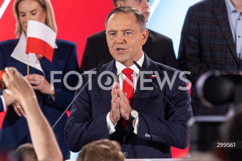  01.06.2025 WARSZAWA <br />
WYBORY PREZYDENCKIE 2025 <br />
DRUGA TURA WYBOROW PREZYDENCKICH <br />
WIECZOR WYBORCZY KANDYDATA NA PREZYDENTA RP KAROLA NAWROCKIEGO <br />
N/Z <br />
FOT. ANTONI BYSZEWSKI/FOTONEWS 