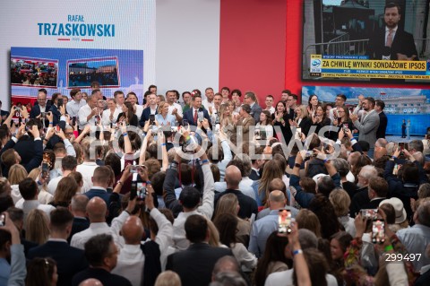  01.06.2025 WARSZAWA<br />
WYBORY PREZYDENCKIE 2025<br />
DRUGA TURA WYBOROW PREZYDENCKICH<br />
WIECZOR WYBORCZY RAFALA TRZASKOWSKIEGO<br />
N/Z SZTAB WYBORCZY RAFALA TRZASKOWSKIEGO<br />
FOT. MARCIN BANASZKIEWICZ/FOTONEWS  