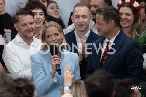  01.06.2025 WARSZAWA<br />
WYBORY PREZYDENCKIE 2025<br />
DRUGA TURA WYBOROW PREZYDENCKICH<br />
WIECZOR WYBORCZY RAFALA TRZASKOWSKIEGO<br />
N/Z MALGORZATA TRZASKOWSKA RAFAL TRZASKOWSKI<br />
FOT. MARCIN BANASZKIEWICZ/FOTONEWS  