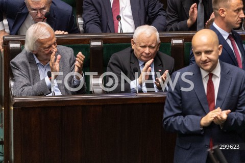  03.06.2025 WARSZAWA<br />
36. POSIEDZENIE SEJMU X KADENCJI<br />
N/Z RYSZARD TERLECKI JAROSLAW KACZYNSKI DARIUSZ MATECKI<br />
FOT. ANTONI BYSZEWSKI/FOTONEWS 