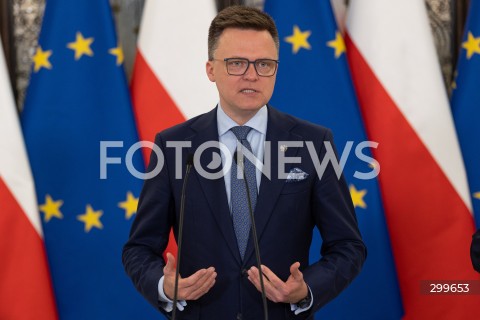  03.06.2025 WARSZAWA<br />
36. POSIEDZENIE SEJMU X KADENCJI<br />
KONFERENCJA PRASOWA MARSZALKA SEJMU RP SZYMONA HOLOWNI<br />
N/Z SZYMON HOLOWNIA<br />
FOT. ANTONI BYSZEWSKI/FOTONEWS 