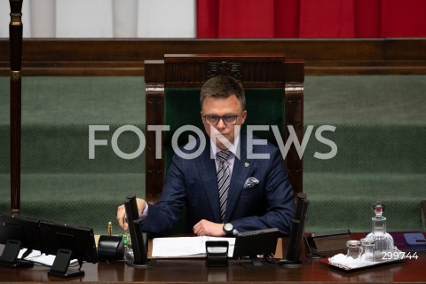  04.06.2025 WARSZAWA<br />
POSIEDZENIE SEJMU RP<br />
N/Z MARSZALEK SZYMON HOLOWNIA<br />
FOT. MARCIN BANASZKIEWICZ/FOTONEWS  