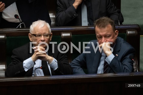  04.06.2025 WARSZAWA<br />
POSIEDZENIE SEJMU RP<br />
N/Z JAROSLAW KACZYNSKI MARIUSZ BLASZCZAK<br />
FOT. MARCIN BANASZKIEWICZ/FOTONEWS  