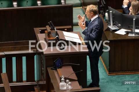  11.06.2025 WARSZAWA<br />
POSIEDZENIE SEJMU W WARSZAWIE<br />
GLOSOWANIE NAD WOTUM ZAUFANIA DLA RZADU<br />
N/Z PREMIER DONALD TUSK<br />
FOT. ANTONI BYSZEWSKI/FOTONEWS 