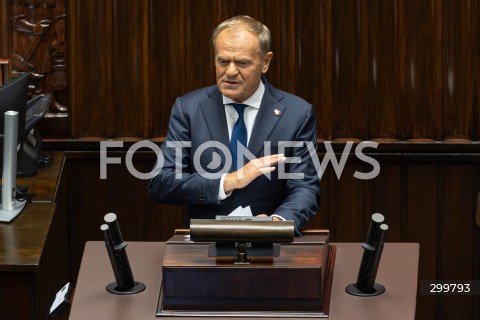  11.06.2025 WARSZAWA<br />
POSIEDZENIE SEJMU W WARSZAWIE<br />
GLOSOWANIE NAD WOTUM ZAUFANIA DLA RZADU<br />
N/Z PREMIER DONALD TUSK<br />
FOT. ANTONI BYSZEWSKI/FOTONEWS 