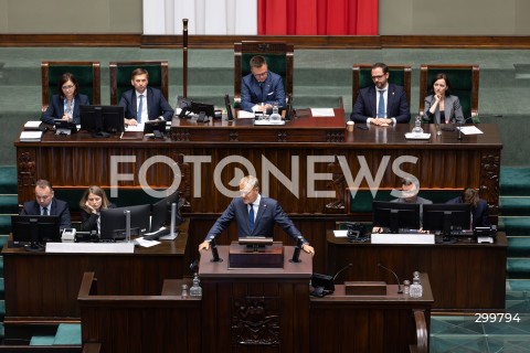  11.06.2025 WARSZAWA<br />
POSIEDZENIE SEJMU W WARSZAWIE<br />
GLOSOWANIE NAD WOTUM ZAUFANIA DLA RZADU<br />
N/Z PREMIER DONALD TUSK SZYMON HOLOWNIA <br />
FOT. ANTONI BYSZEWSKI/FOTONEWS 
