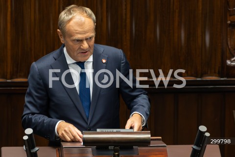  11.06.2025 WARSZAWA<br />
POSIEDZENIE SEJMU W WARSZAWIE<br />
GLOSOWANIE NAD WOTUM ZAUFANIA DLA RZADU<br />
N/Z PREMIER DONALD TUSK<br />
FOT. ANTONI BYSZEWSKI/FOTONEWS 