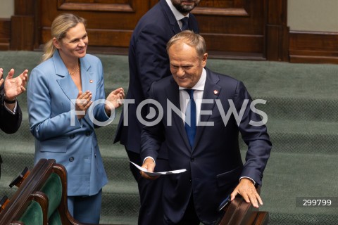  11.06.2025 WARSZAWA<br />
POSIEDZENIE SEJMU W WARSZAWIE<br />
GLOSOWANIE NAD WOTUM ZAUFANIA DLA RZADU<br />
N/Z PREMIER DONALD TUSK BARBARA NOWACKA<br />
FOT. ANTONI BYSZEWSKI/FOTONEWS 