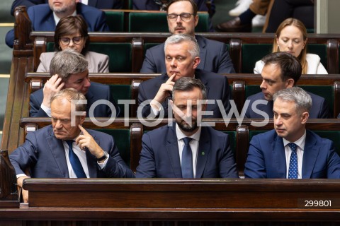  11.06.2025 WARSZAWA<br />
POSIEDZENIE SEJMU W WARSZAWIE<br />
GLOSOWANIE NAD WOTUM ZAUFANIA DLA RZADU<br />
N/Z PREMIER DONALD TUSK WLADYSLAW KOSINIAK - KAMYSZ KRZYSZTOF GAWKOWSKI TOMASZ SIEMONIAK JAN GRABIEC ANDRZEJ DOMANSKI IZABELA LESZCZYNA KATARZYNA PELCZYNSKA NALECZ<br />
FOT. ANTONI BYSZEWSKI/FOTONEWS 