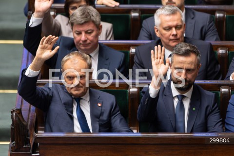  11.06.2025 WARSZAWA<br />
POSIEDZENIE SEJMU W WARSZAWIE<br />
GLOSOWANIE NAD WOTUM ZAUFANIA DLA RZADU<br />
N/Z PREMIER DONALD TUSK<br />
FOT. ANTONI BYSZEWSKI/FOTONEWS 