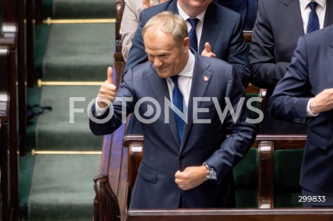  11.06.2025 WARSZAWA<br />
POSIEDZENIE SEJMU W WARSZAWIE<br />
GLOSOWANIE NAD WOTUM ZAUFANIA DLA RZADU<br />
N/Z PREMIER DONALD TUSK<br />
FOT. ANTONI BYSZEWSKI/FOTONEWS 