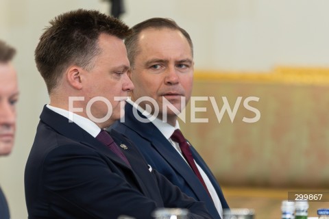  18.06.2025 WARSZAWA<br />
POSIEDZENIE RADY BEZPIECZENSTWA NARODOWEGO W PALACU PREZYDENCKIM W WARSZAWIE<br />
N/Z KAROL NAWROCKI<br />
FOT. ANTONI BYSZEWSKI/FOTONEWS 