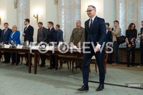  18.06.2025 WARSZAWA<br />
POSIEDZENIE RADY BEZPIECZENSTWA NARODOWEGO W PALACU PREZYDENCKIM W WARSZAWIE<br />
N/Z PREZYDENT ANDRZEJ DUDA<br />
FOT. ANTONI BYSZEWSKI/FOTONEWS 