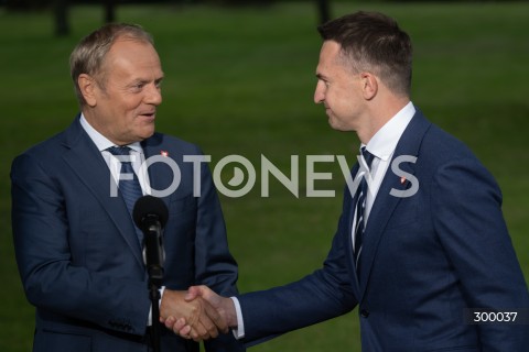  20.06.2025 WARSZAWA<br />
KONFERENCJA PRASOWA PREMIERA DONALDA TUSKA<br />
N/Z PREMIER DONALD TUSK ADAM SZLAPKA<br />
FOT. MARCIN BANASZKIEWICZ/FOTONEWS  