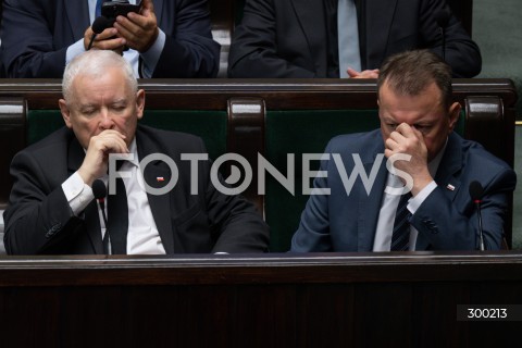  24.06.2025 WARSZAWA<br />
POSIEDZENIE SEJMU RP<br />
N/Z JAROSLAW KACZYNSKI MARIUSZ BLASZCZAK<br />
FOT. MARCIN BANASZKIEWICZ/FOTONEWS  