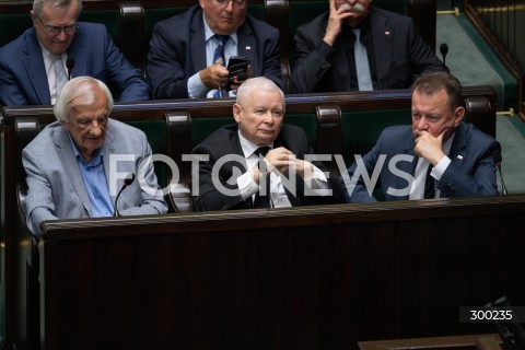  24.06.2025 WARSZAWA<br />
POSIEDZENIE SEJMU RP<br />
N/Z RYSZARD TERLECKI JAROSLAW KACZYNSKI MARIUSZ BLASZCZAK<br />
FOT. MARCIN BANASZKIEWICZ/FOTONEWS  