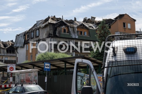  04.07.2025 ZABKI<br />
POZAR BUDYNKU MIESZKALNEGO<br />
N/Z BUDYNEK PO POZARZE<br />
FOT. MARCIN BANASZKIEWICZ / FOTONEWS  