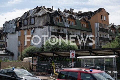  04.07.2025 ZABKI<br />
POZAR BUDYNKU MIESZKALNEGO<br />
N/Z BUDYNEK PO POZARZE<br />
FOT. MARCIN BANASZKIEWICZ / FOTONEWS  