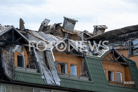  04.07.2025 ZABKI<br />
POZAR BUDYNKU MIESZKALNEGO<br />
N/Z BUDYNEK PO POZARZE<br />
FOT. MARCIN BANASZKIEWICZ / FOTONEWS  