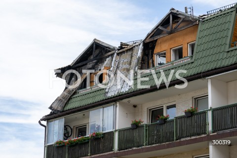  04.07.2025 ZABKI<br />
POZAR BUDYNKU MIESZKALNEGO<br />
N/Z BUDYNEK PO POZARZE<br />
FOT. MARCIN BANASZKIEWICZ / FOTONEWS  
