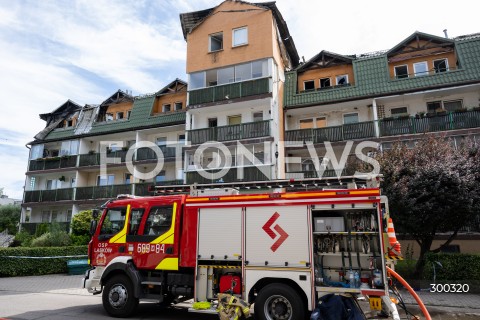  04.07.2025 ZABKI<br />
POZAR BUDYNKU MIESZKALNEGO<br />
N/Z BUDYNEK PO POZARZE<br />
FOT. MARCIN BANASZKIEWICZ / FOTONEWS  