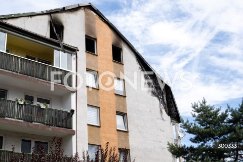  04.07.2025 ZABKI<br />
POZAR BUDYNKU MIESZKALNEGO<br />
N/Z BUDYNEK PO POZARZE<br />
FOT. MARCIN BANASZKIEWICZ / FOTONEWS  