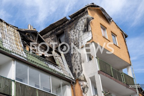  04.07.2025 ZABKI<br />
POZAR BUDYNKU MIESZKALNEGO<br />
N/Z BUDYNEK PO POZARZE<br />
FOT. MARCIN BANASZKIEWICZ / FOTONEWS  