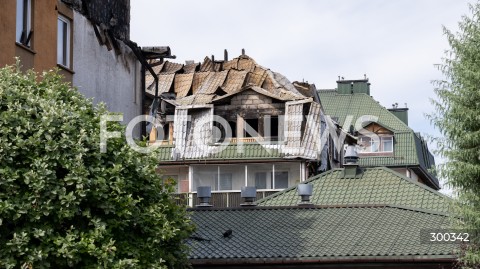  04.07.2025 ZABKI<br />
POZAR BUDYNKU MIESZKALNEGO<br />
N/Z BUDYNEK PO POZARZE<br />
FOT. MARCIN BANASZKIEWICZ / FOTONEWS  