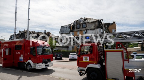  04.07.2025 ZABKI<br />
POZAR BUDYNKU MIESZKALNEGO<br />
N/Z BUDYNEK PO POZARZE<br />
FOT. MARCIN BANASZKIEWICZ / FOTONEWS  