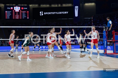  23.07.2025 LODZ <br />
FIVB WOMEN'S VOLLEYBALL NATIONS LEAGUE <br />
SIATKARSKA LIGA NARODOW KOBIET <br />
MECZ POLSKA - CHINY ( POLAND - CHINA ) <br />
N/Z RADOSC EMOCJE  MAGDALENA STYSIAK KATARZYNA WENERSKA ALEKSANDRA SZCZYGLOWSKA AGNIESZKA KORNELUK MARTYNA LUKASIK <br />
 