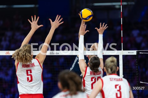  23.07.2025 LODZ <br />
FIVB WOMEN'S VOLLEYBALL NATIONS LEAGUE <br />
SIATKARSKA LIGA NARODOW KOBIET <br />
MECZ POLSKA - CHINY ( POLAND - CHINA ) <br />
N/Z MAGGJIE WU<br />
 
