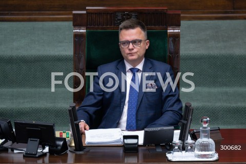 25.07.2025 WARSZAWA<br />
POSIEDZENIE SEJMU RP<br />
N/Z MARSZALEK SEJMU SZYMON HOLOWNIA<br />
FOT. MARCIN BANASZKIEWICZ / FOTONEWS  