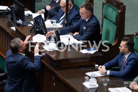  25.07.2025 WARSZAWA<br />
POSIEDZENIE SEJMU RP<br />
N/Z MICHAL WOJCIK SZYMON HOLOWNIA<br />
FOT. MARCIN BANASZKIEWICZ / FOTONEWS  