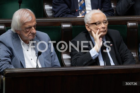  25.07.2025 WARSZAWA<br />
POSIEDZENIE SEJMU RP<br />
N/Z RYSZARD TERLECKI JAROSLAW KACZYNSKI<br />
FOT. MARCIN BANASZKIEWICZ / FOTONEWS  