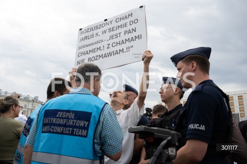  10.08.2025 WARSZAWA<br />
MIESIECZNICA SMOLENSKA<br />
N/Z PROTESTUJACY POLICJA<br />
FOT. MARCIN BANASZKIEWICZ / FOTONEWS  
