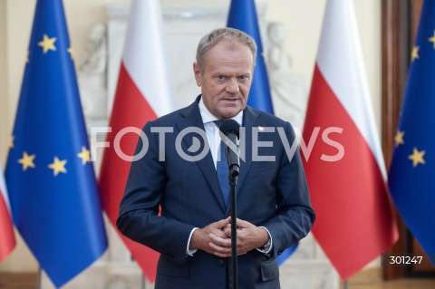  13.08.2025 WARSZAWA<br />
KONFERENCJA PREMIERA DONALDA TUSKA<br />
N/Z PREMIER DONALD TUSK<br />
 