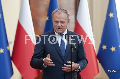  13.08.2025 WARSZAWA<br />
KONFERENCJA PREMIERA DONALDA TUSKA<br />
N/Z PREMIER DONALD TUSK<br />
 