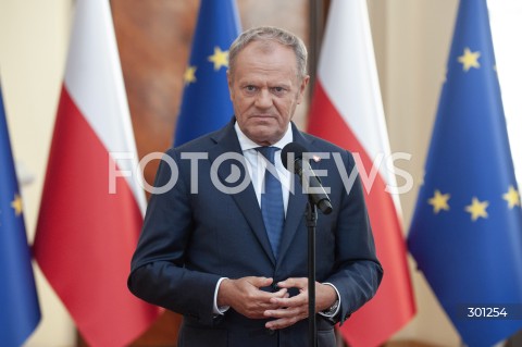  13.08.2025 WARSZAWA<br />
KONFERENCJA PREMIERA DONALDA TUSKA<br />
N/Z PREMIER DONALD TUSK<br />
 