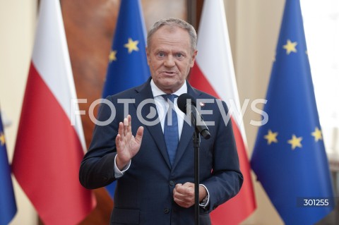  13.08.2025 WARSZAWA<br />
KONFERENCJA PREMIERA DONALDA TUSKA<br />
N/Z PREMIER DONALD TUSK<br />
 