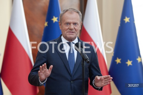  13.08.2025 WARSZAWA<br />
KONFERENCJA PREMIERA DONALDA TUSKA<br />
N/Z PREMIER DONALD TUSK<br />
 