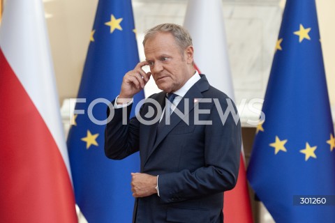  13.08.2025 WARSZAWA<br />
KONFERENCJA PREMIERA DONALDA TUSKA<br />
N/Z PREMIER DONALD TUSK<br />
 