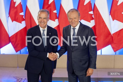  25.08.2025 WARSZAWA<br />
SPOTKANIE PREMIEROW POLSKI I KANADY<br />
N/Z DONALD TUSK MARK CARNEY<br />
 