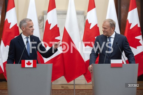  25.08.2025 WARSZAWA<br />
SPOTKANIE PREMIEROW POLSKI I KANADY<br />
N/Z DONALD TUSK MARK CARNEY<br />
 