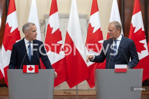  25.08.2025 WARSZAWA<br />
SPOTKANIE PREMIEROW POLSKI I KANADY<br />
N/Z DONALD TUSK MARK CARNEY<br />
 